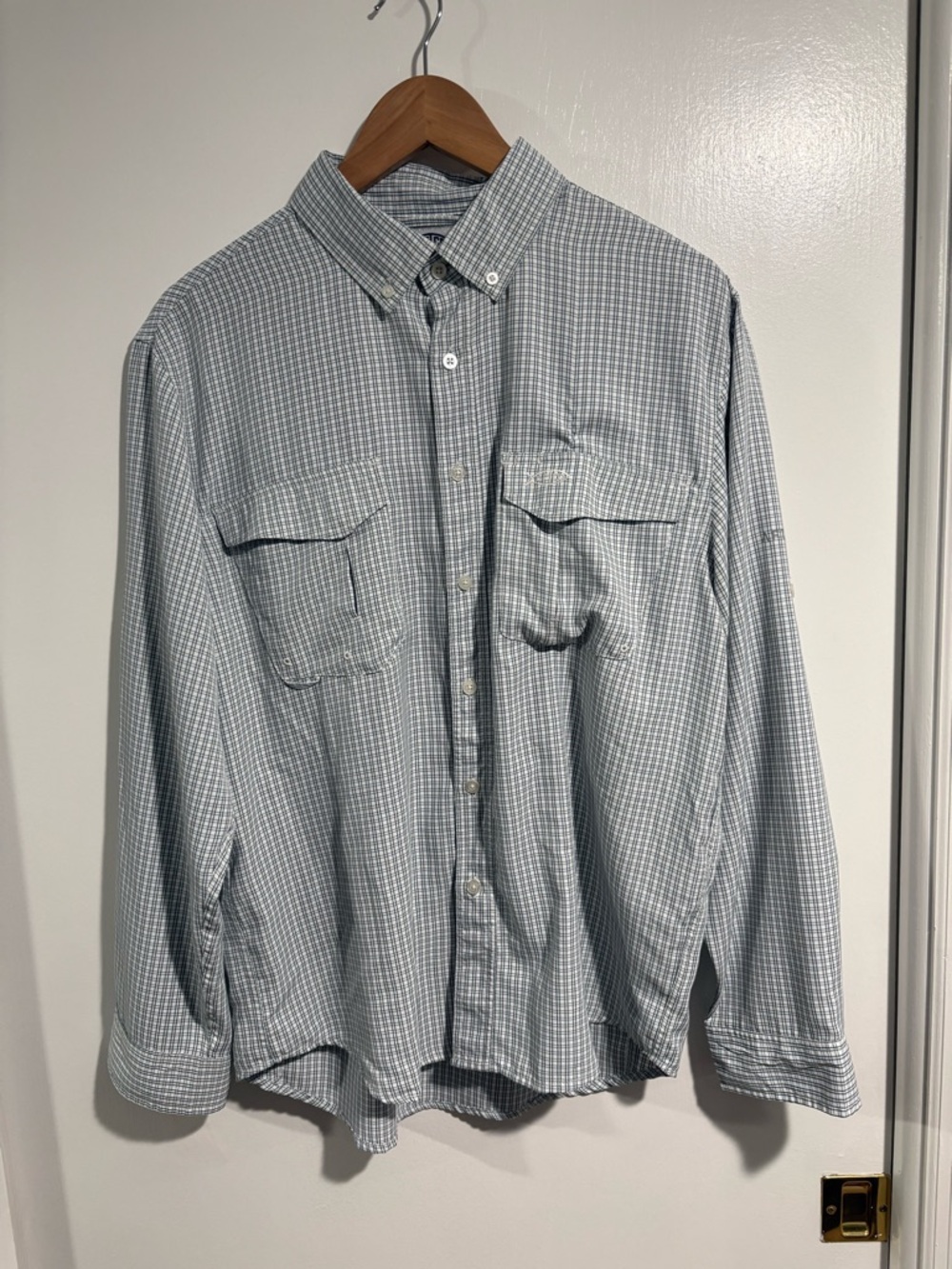 Men's Classic Micro-Check Button-Down Shirt - White & Gray